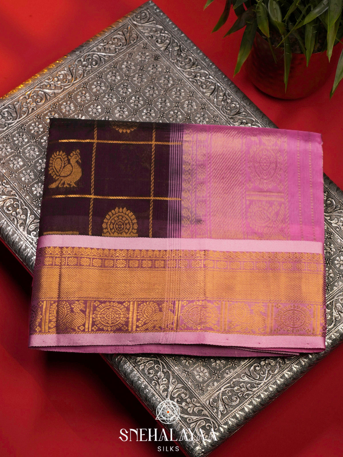 Coffee Brown Kanchi Silk Cotton Saree