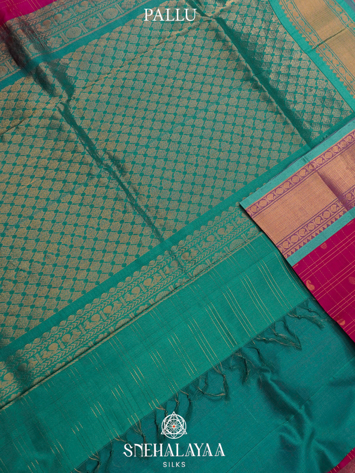 Pink Kanchi Silk Cotton Saree