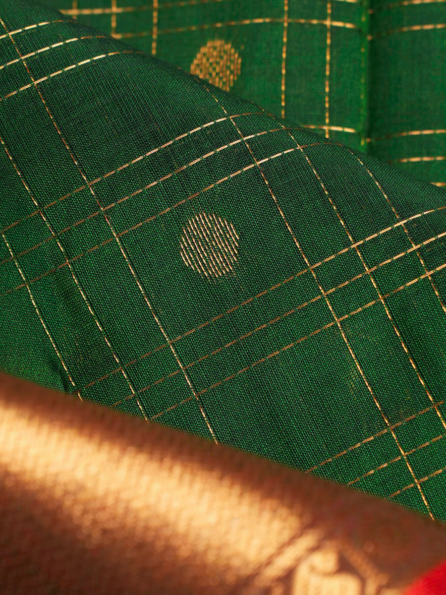 Emerald Green Kanchi Silk Cotton Saree