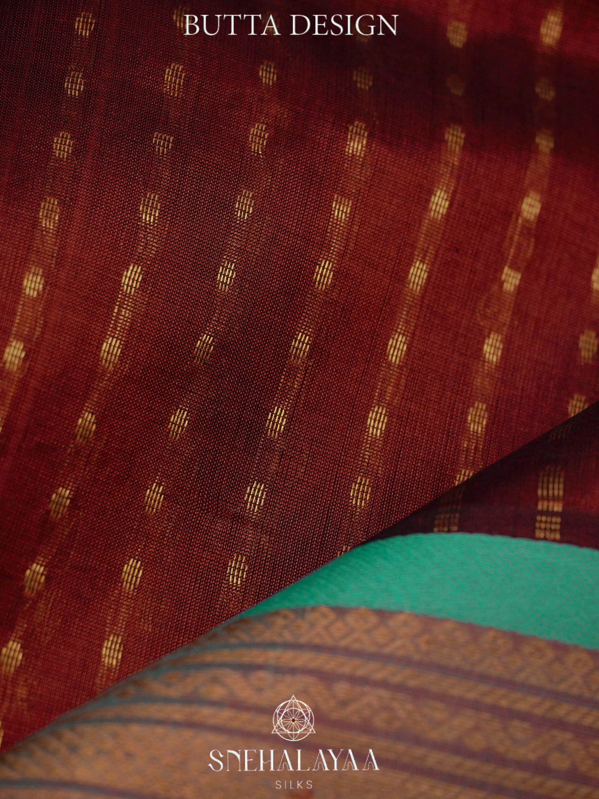 Brick Red Kanchi Silk Cotton Saree with 1000 Buttas