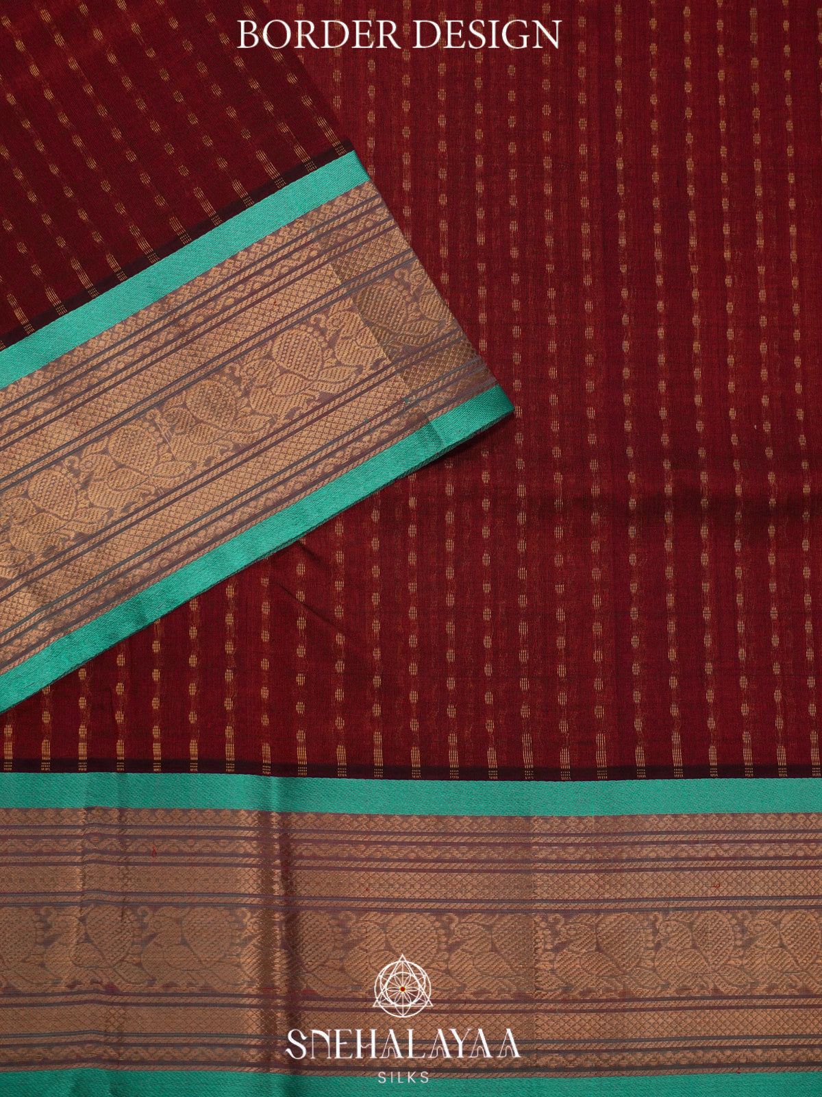 Brick Red Kanchi Silk Cotton Saree with 1000 Buttas