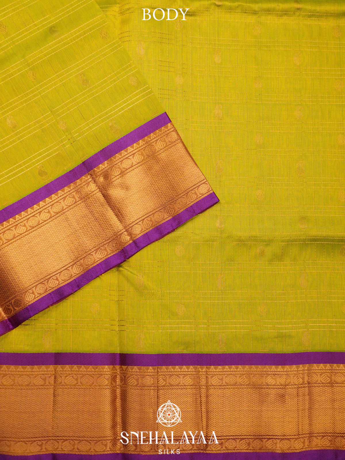 Lime Green Kanchi Silk Cotton Saree