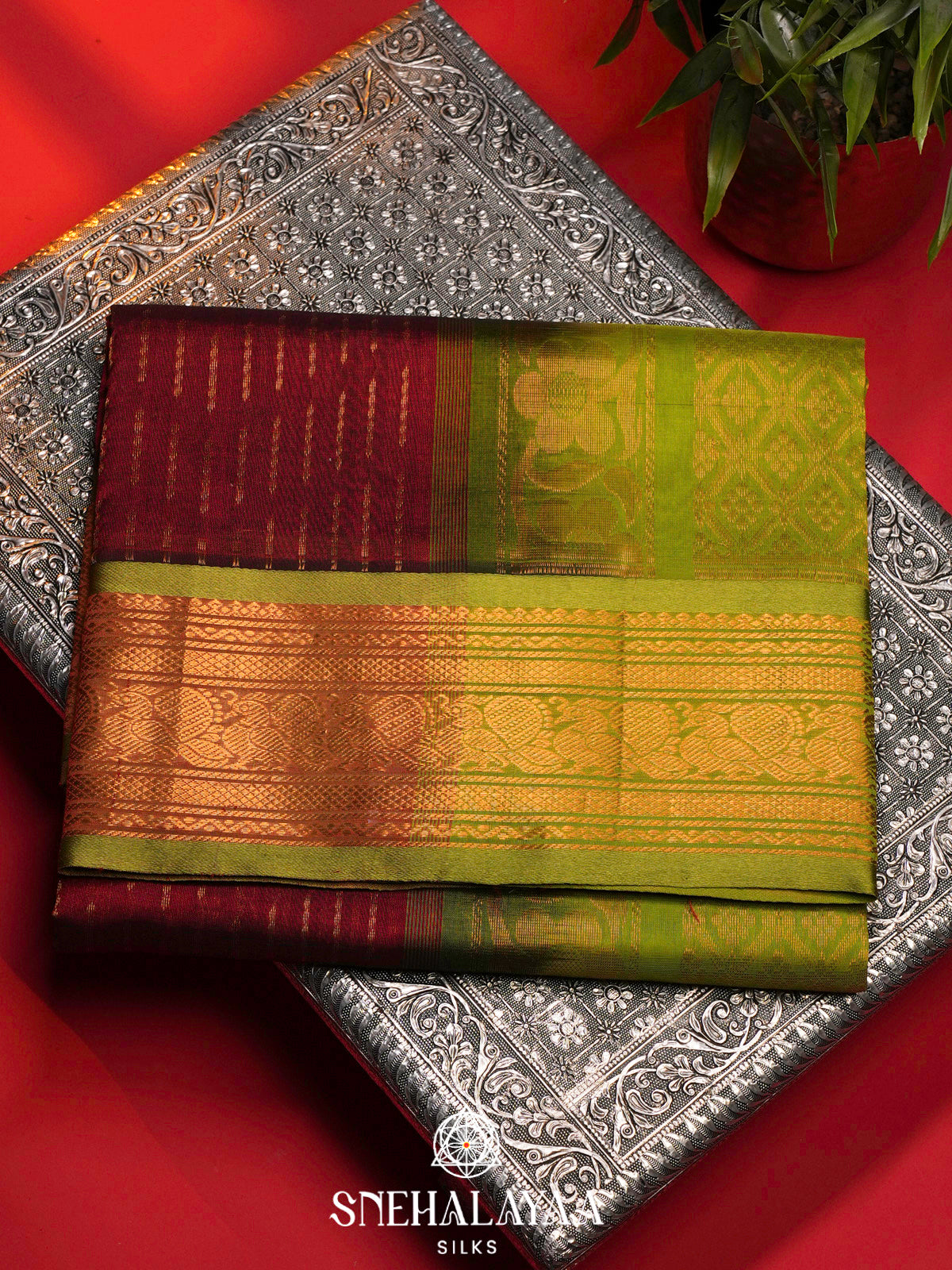 Maroon Kanchi Silk Cotton Saree