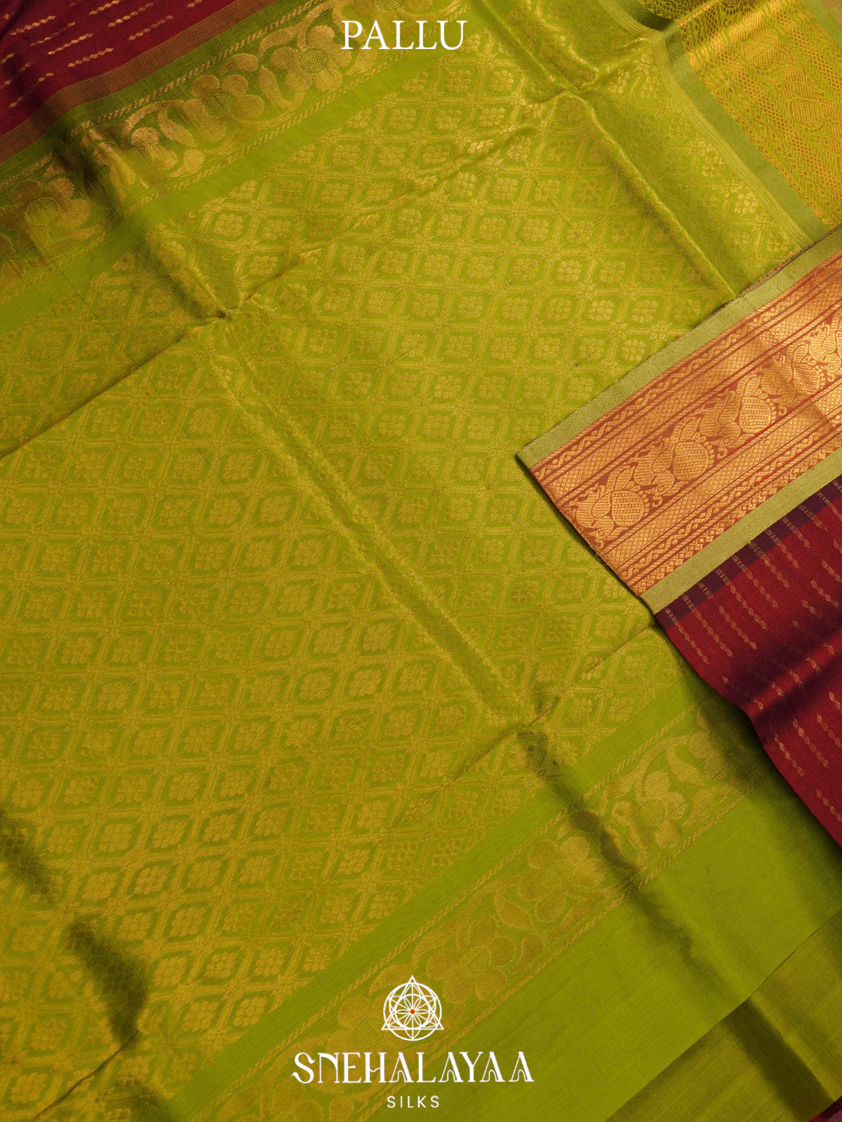 Maroon Kanchi Silk Cotton Saree