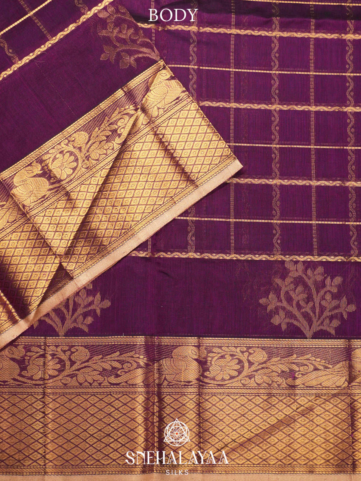 Magenta Kanchi Silk Cotton Saree