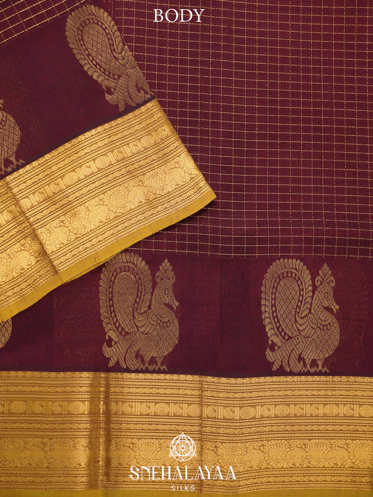 Brown Kanchi Silk Cotton Saree