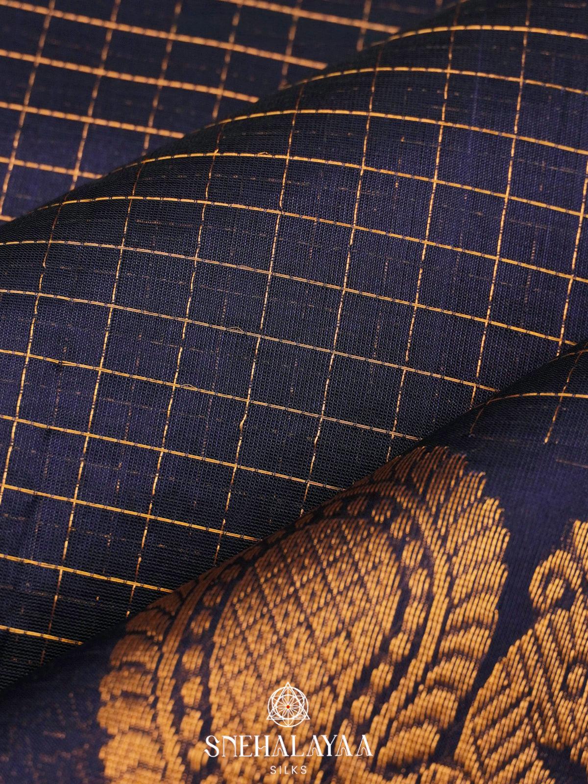 Charcol Black Kanchi Silk Cotton Saree