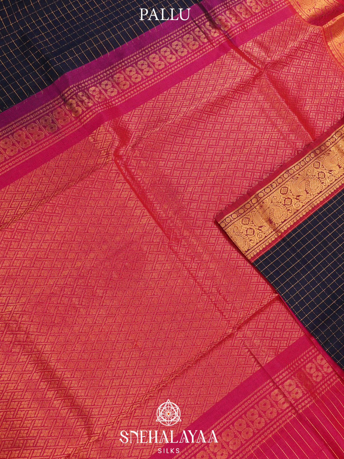 Charcol Black Kanchi Silk Cotton Saree