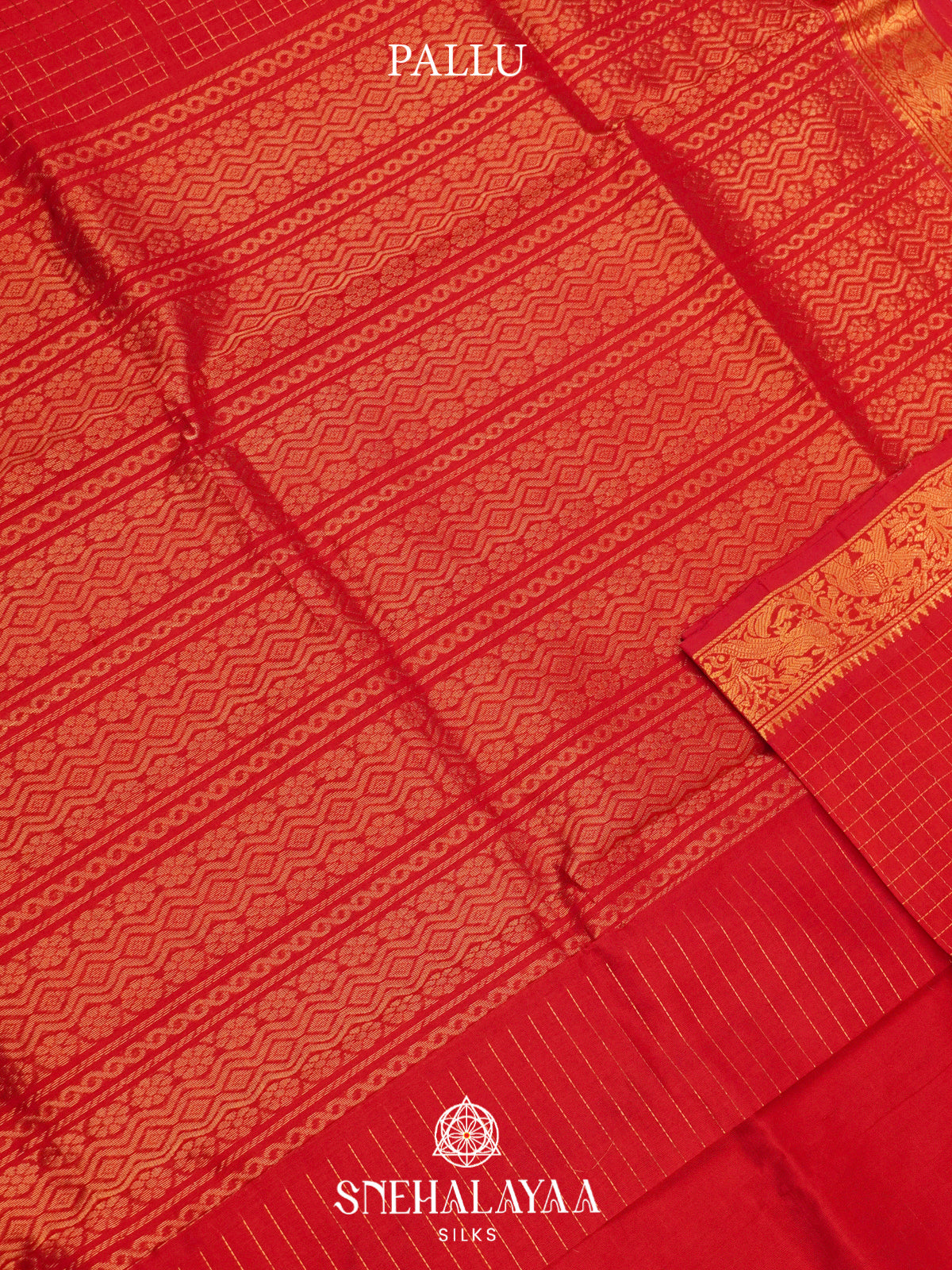Crimson Red Silk Cotton Saree with Zari Border