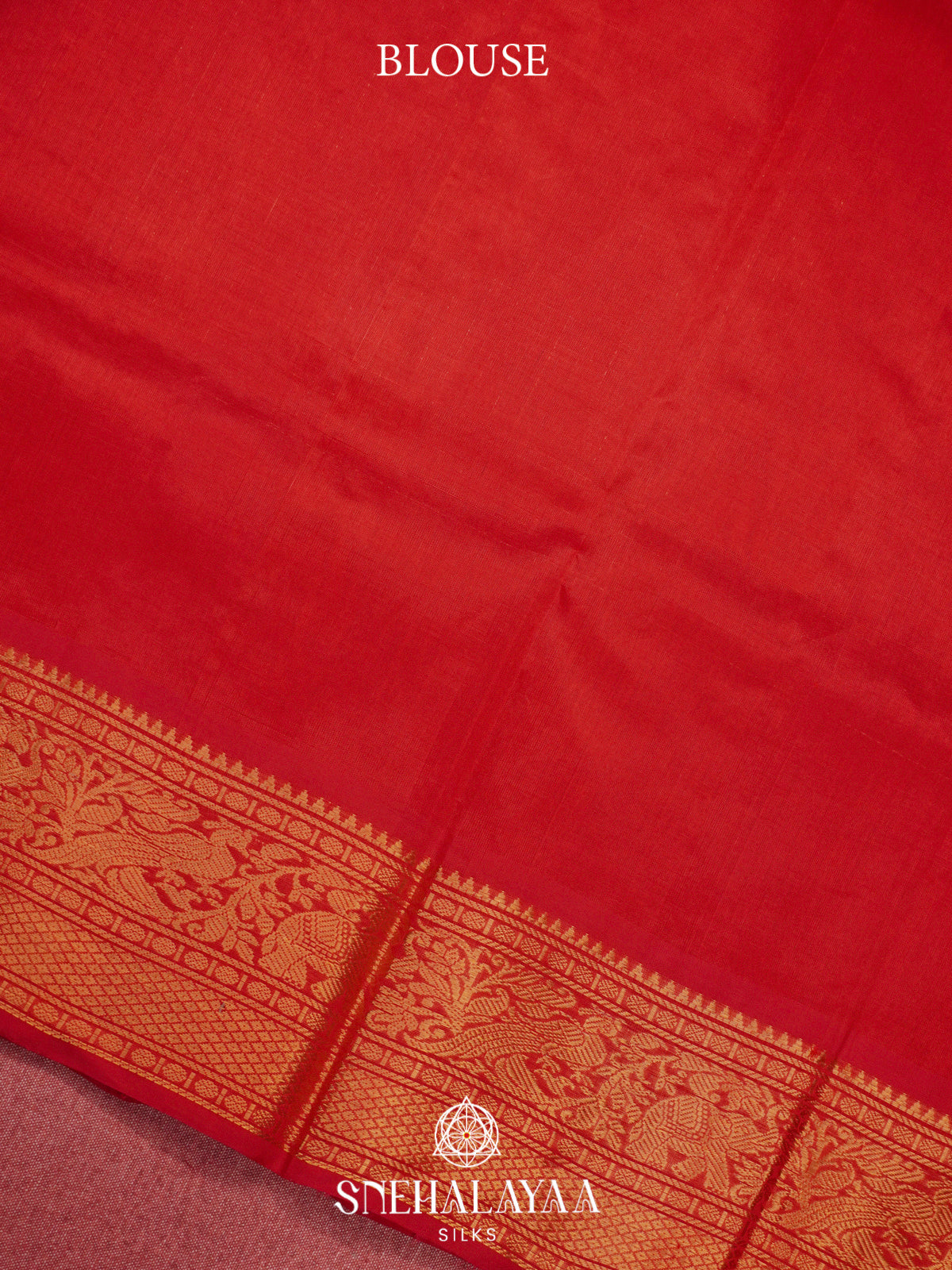 Crimson Red Silk Cotton Saree with Zari Border