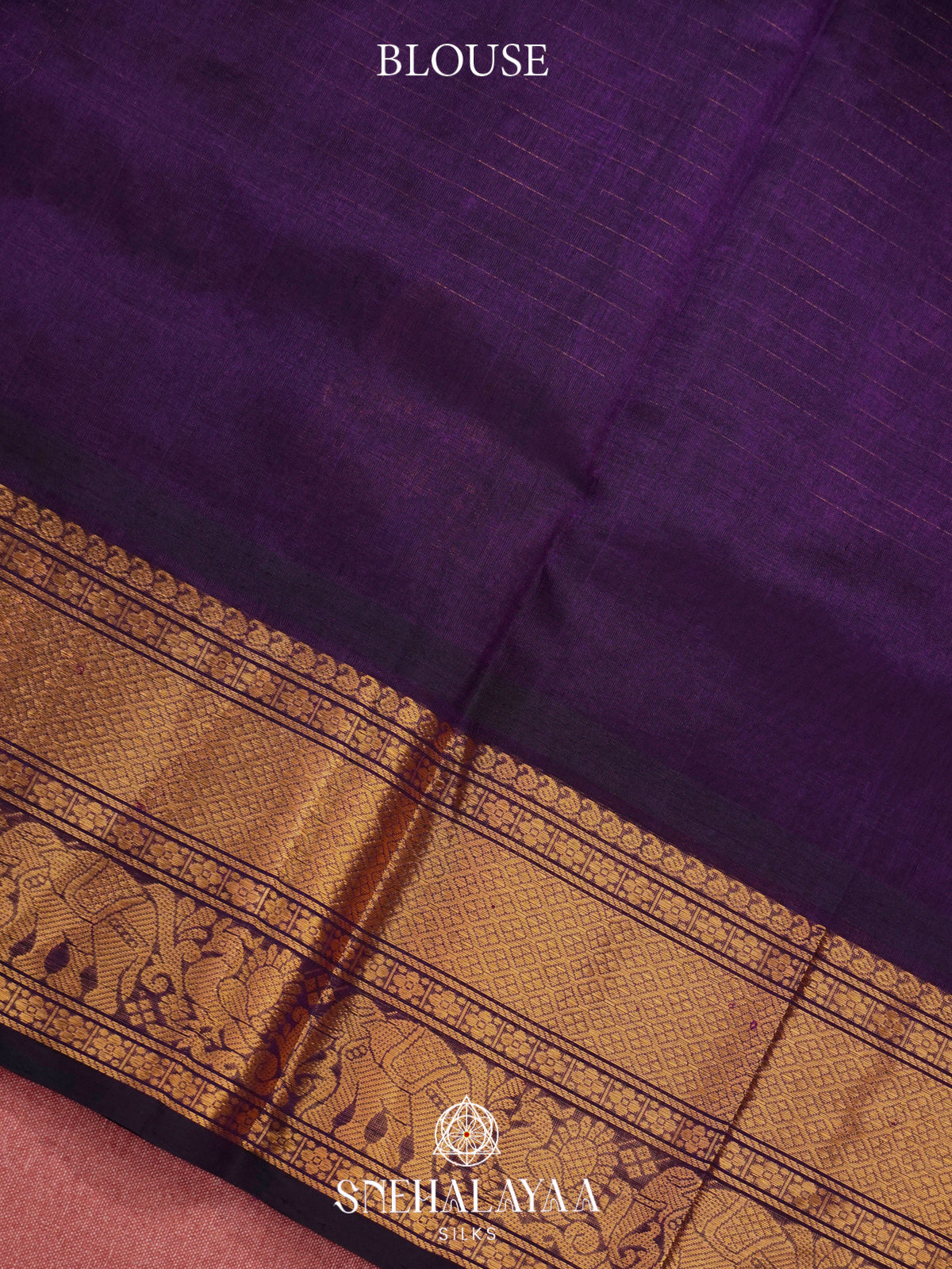 Royal Purple Silk Cotton Saree with Zari Border