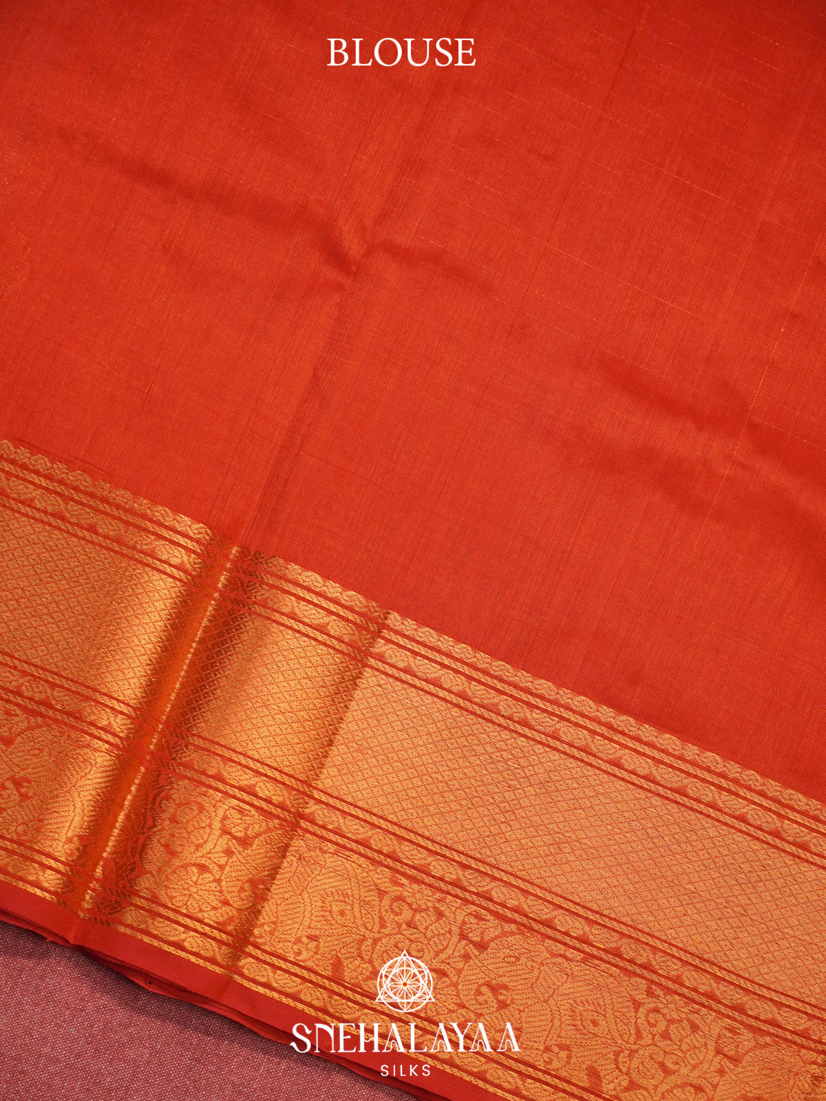 Coral Orange Silk Cotton Saree with Zari Border