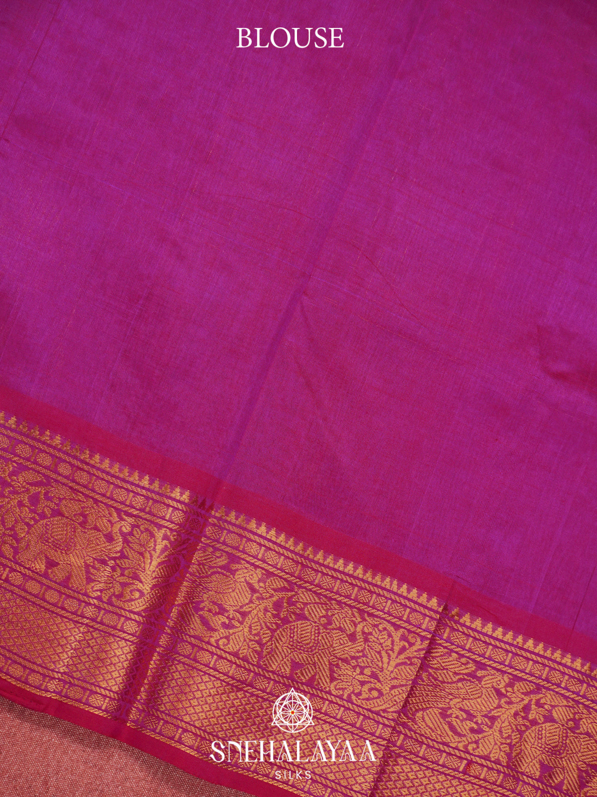 Magenta Pink Silk Cotton Saree with Zari Border