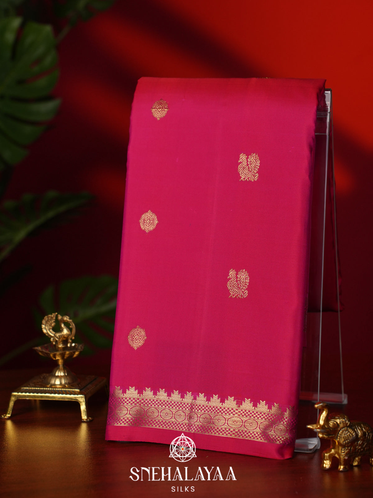 Ruby Red Kanjivaram Silk Saree