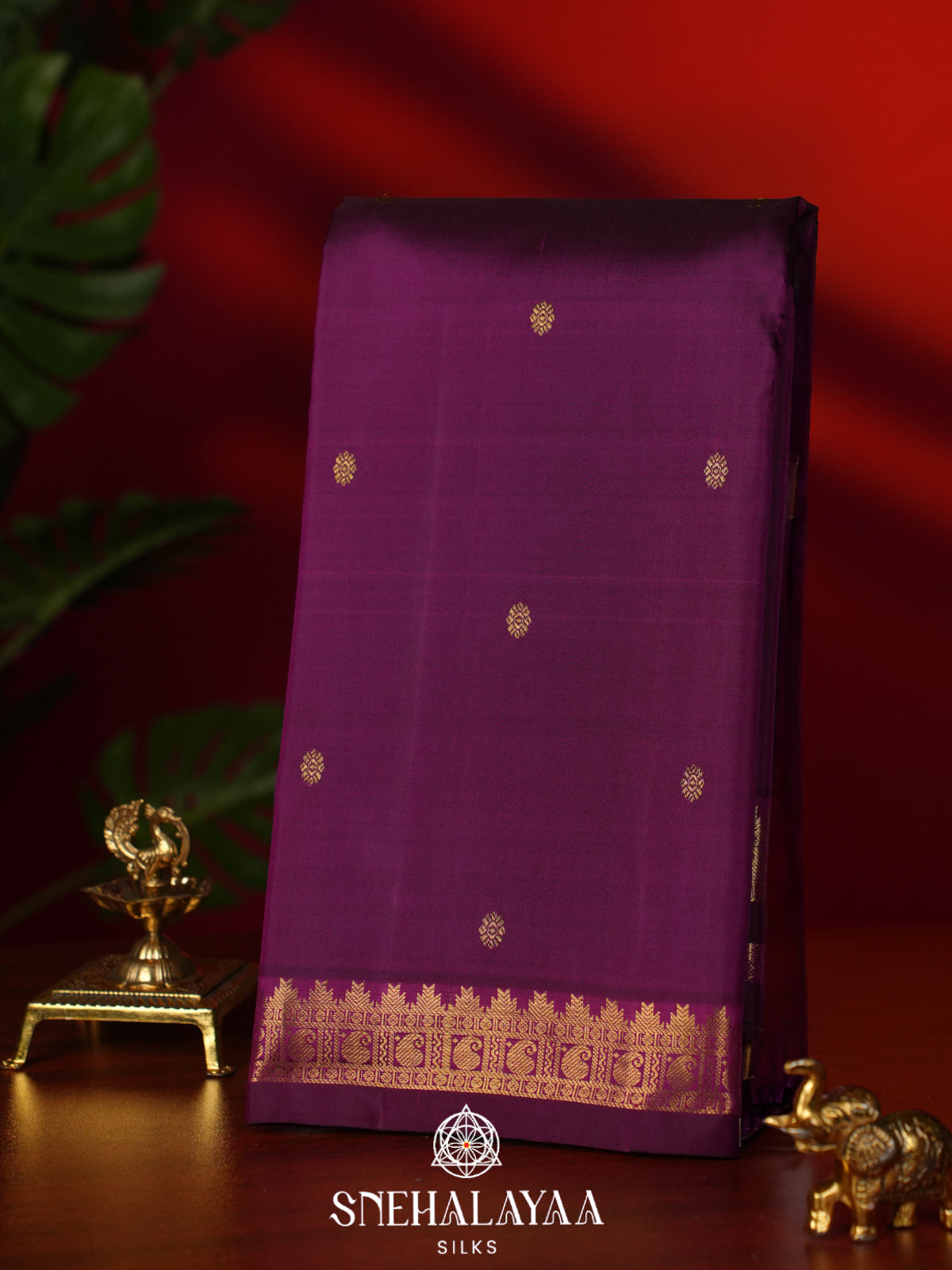 Wine Kanjivaram Silk Saree