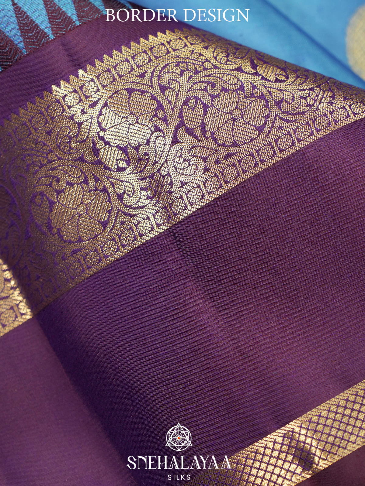 Aqua Blue Kanjivaram Silk Saree
