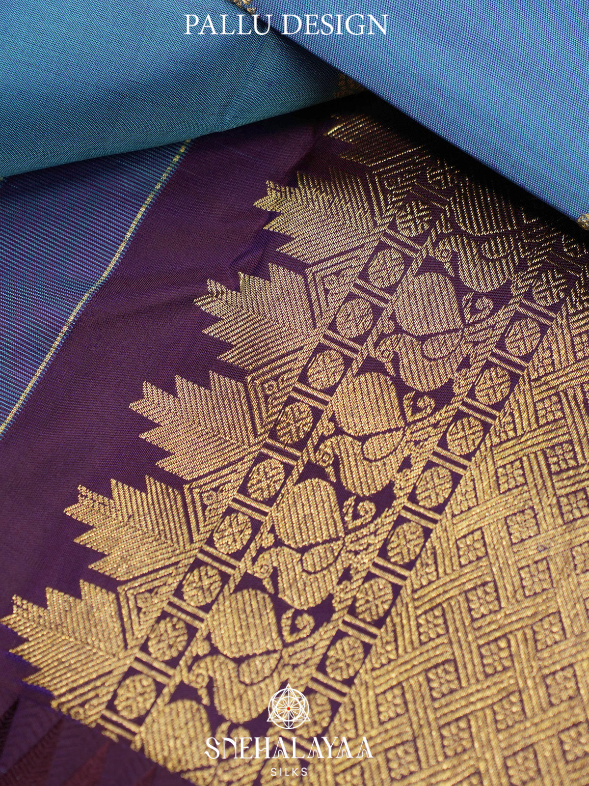 Aqua Blue Kanjivaram Silk Saree