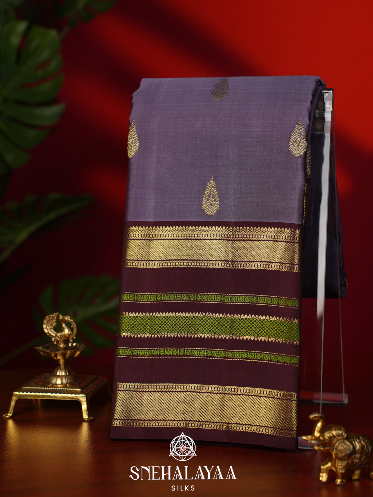 Mauve Purple Kanjivaram Silk Saree