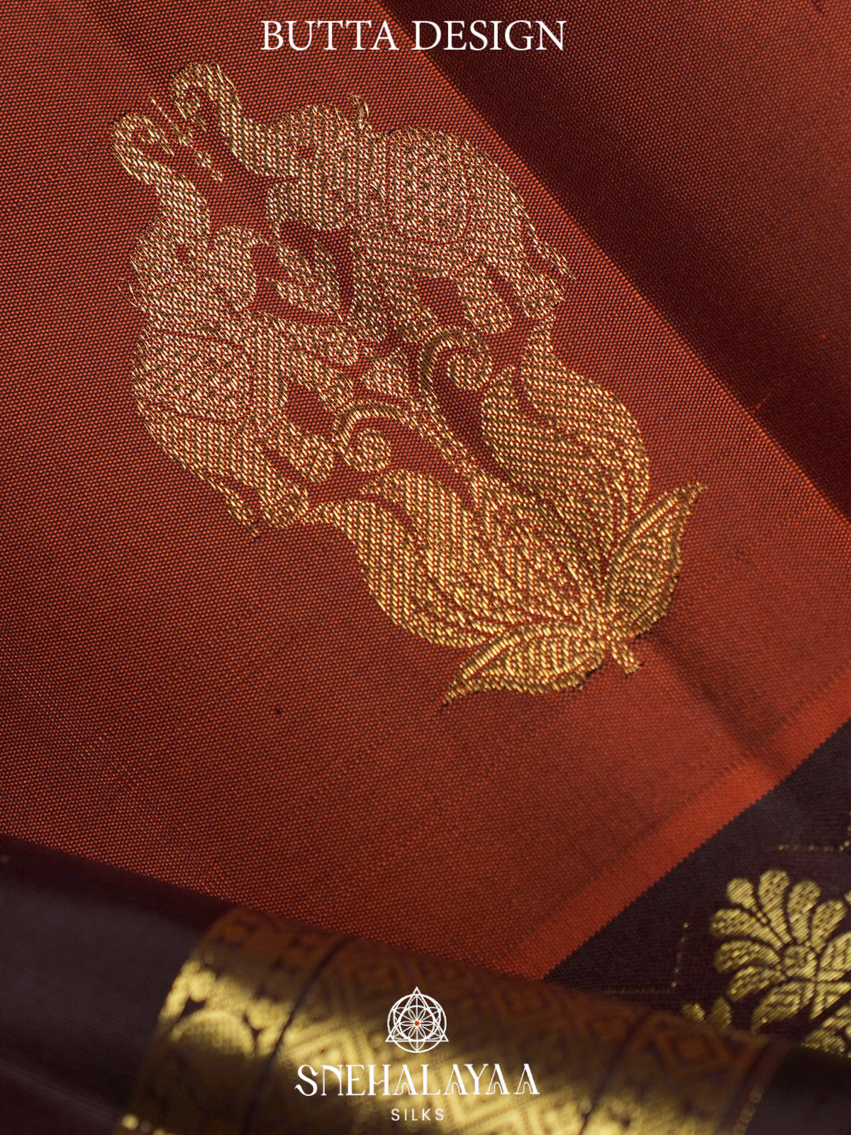 Burnt Orange Kanjivaram Silk Saree