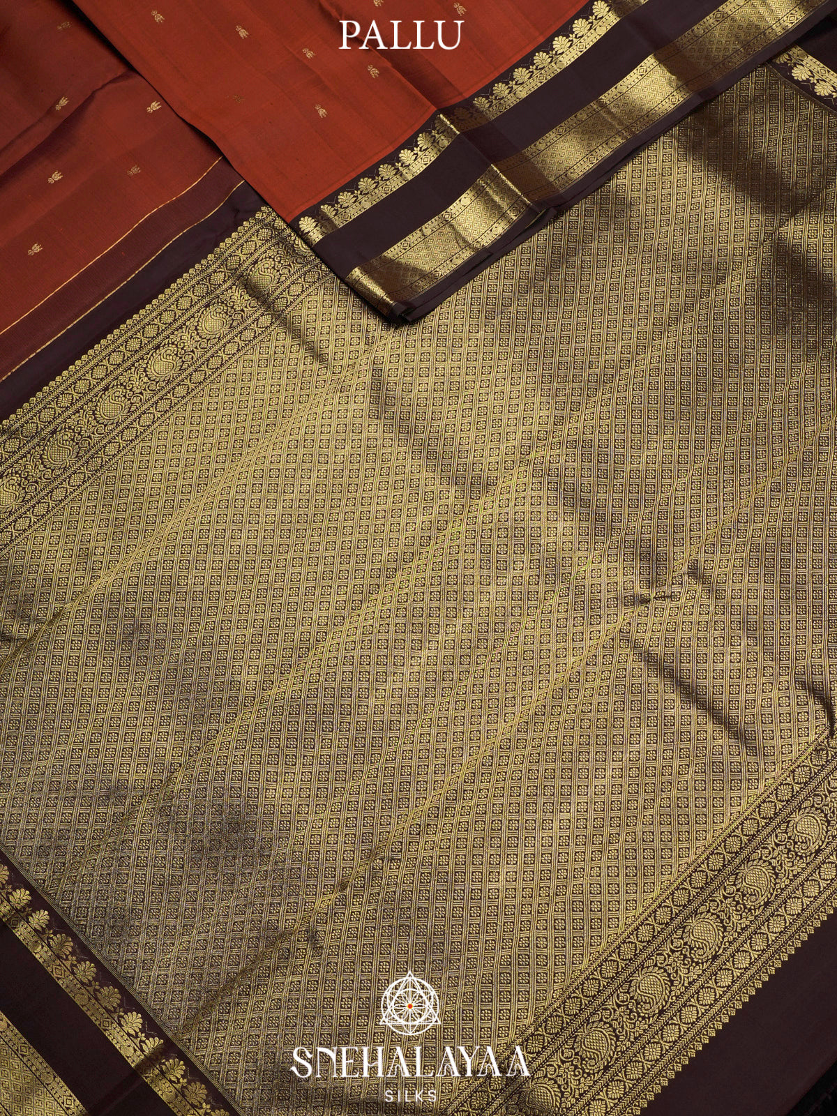 Burnt Orange Kanjivaram Silk Saree