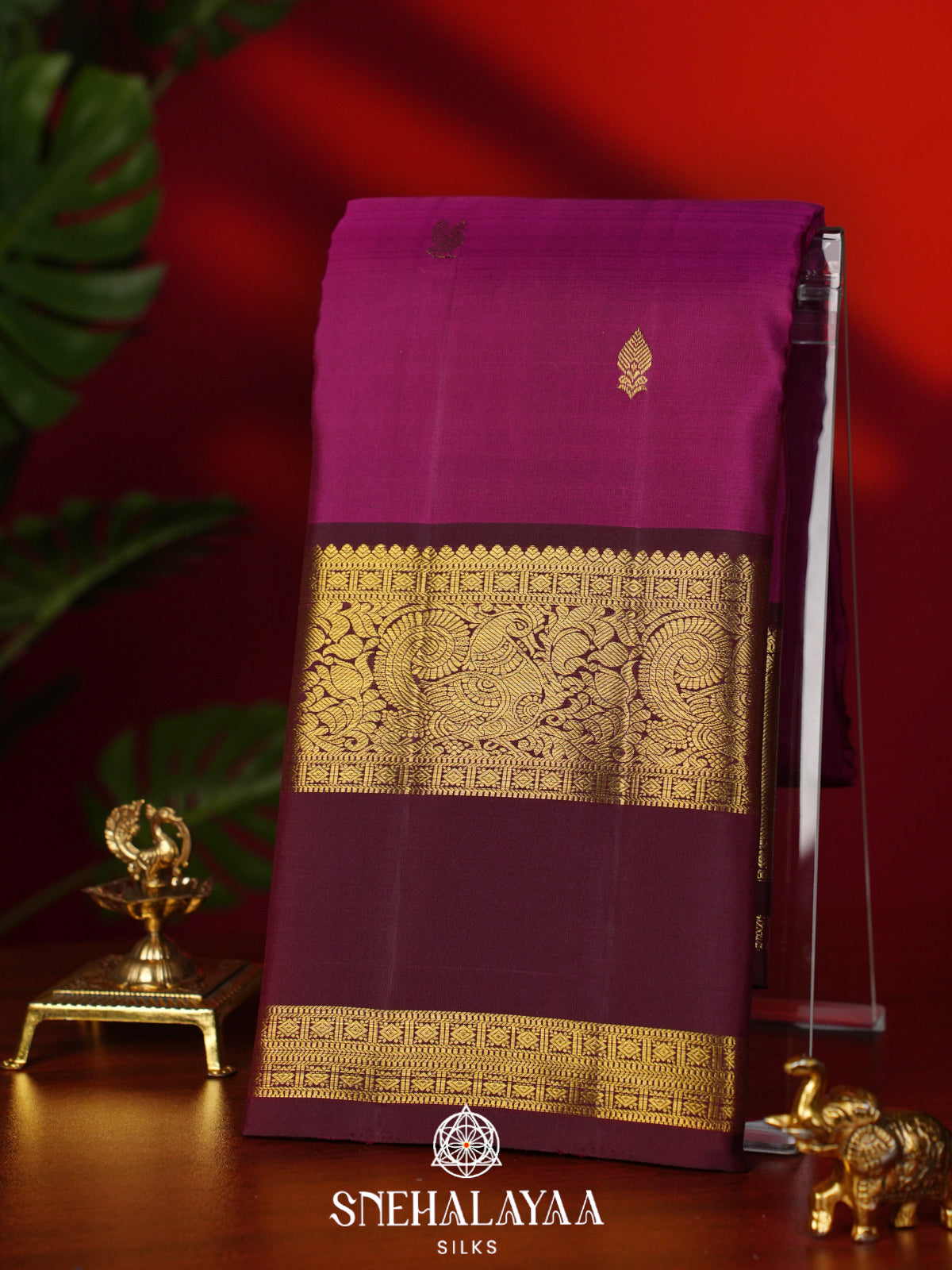 Magenta Pink Kanjivaram Silk Saree