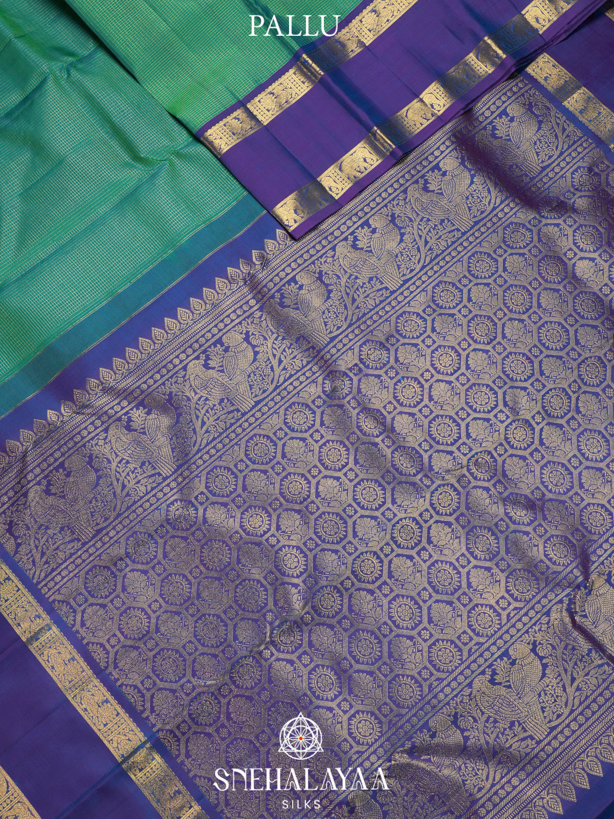 Teal Green Kanjivaram Silk Saree