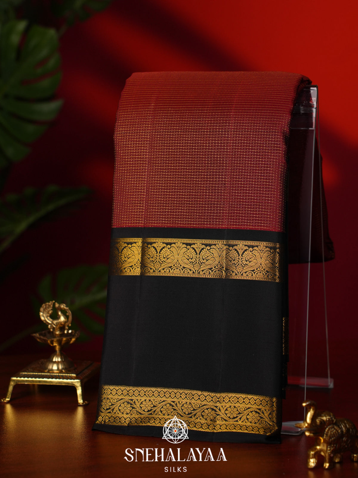 Maroon Kanjivaram Silk Saree