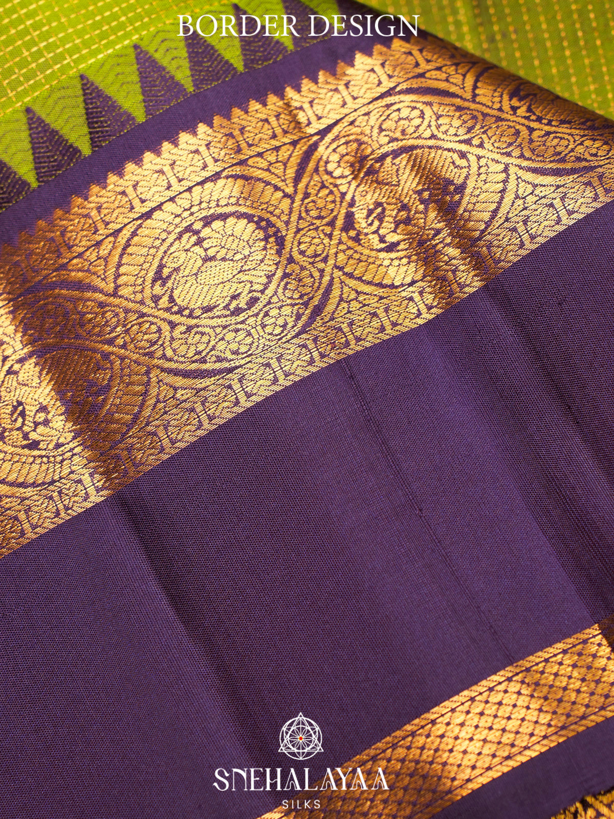 Lime Green Kanjivaram Silk Saree