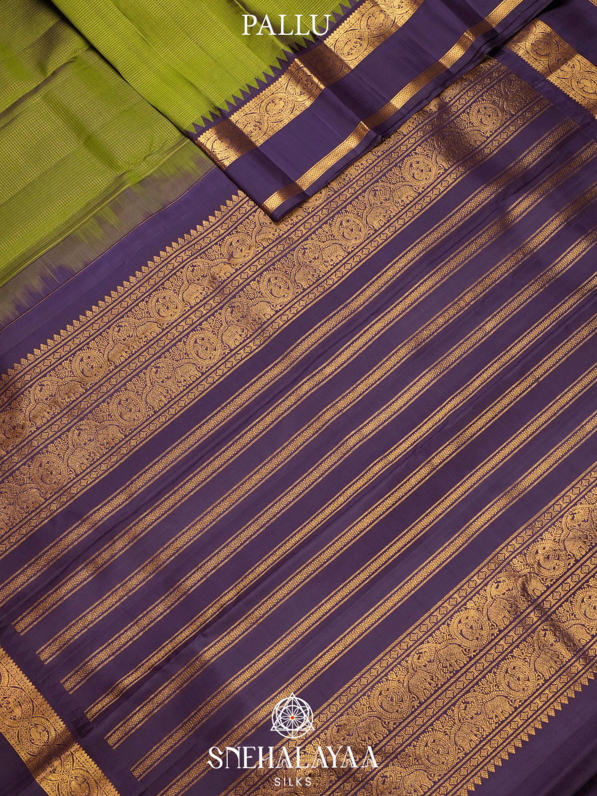 Lime Green Kanjivaram Silk Saree