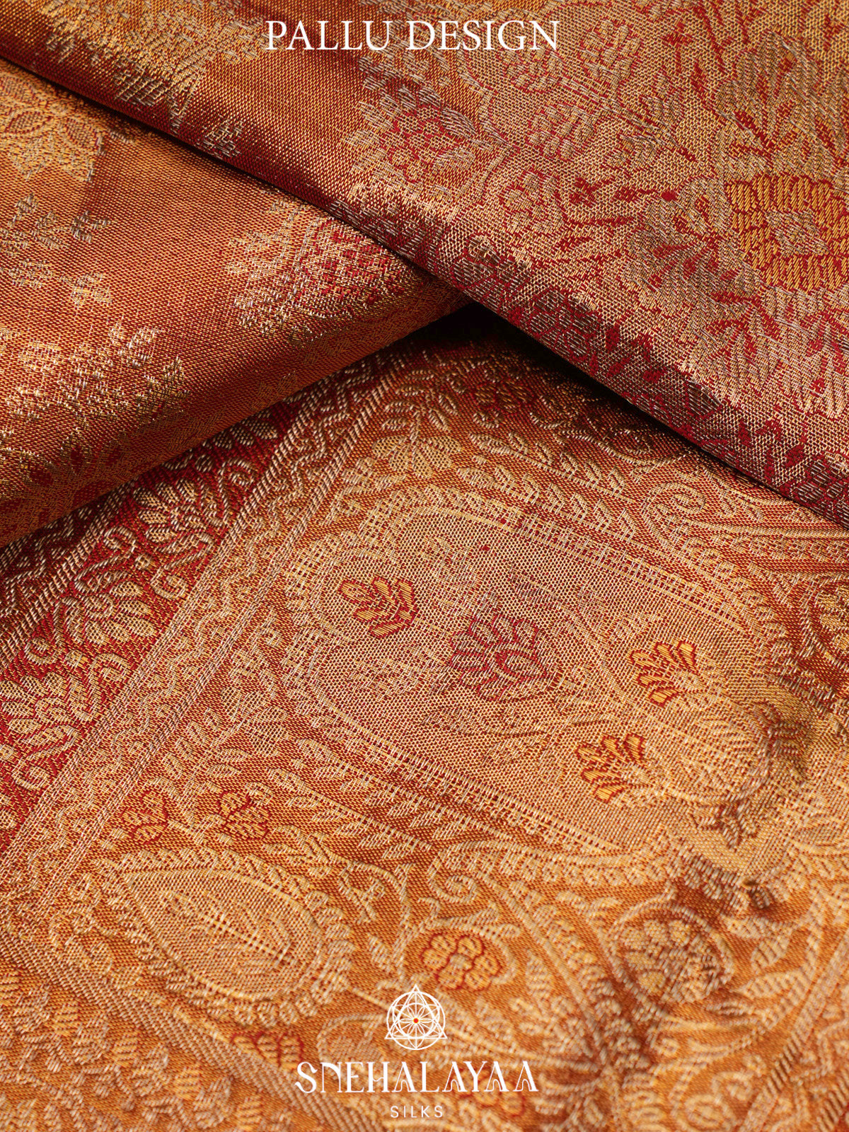Peach Tissue Kanjivaram Silk Saree