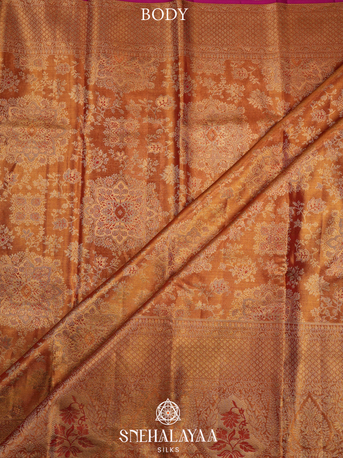 Peach Tissue Kanjivaram Silk Saree