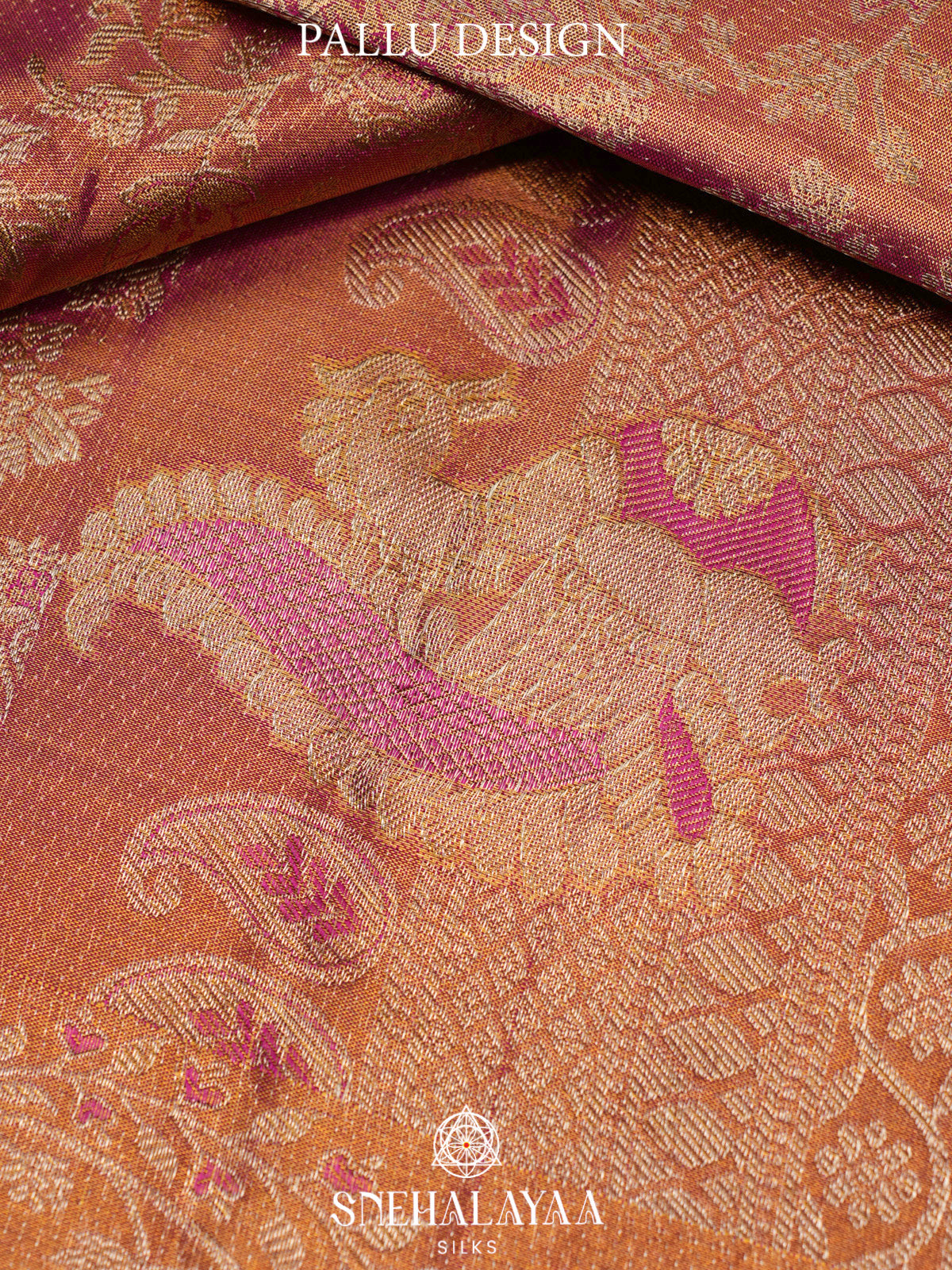 Rose Pink Tissue Kanjivaram Silk Saree