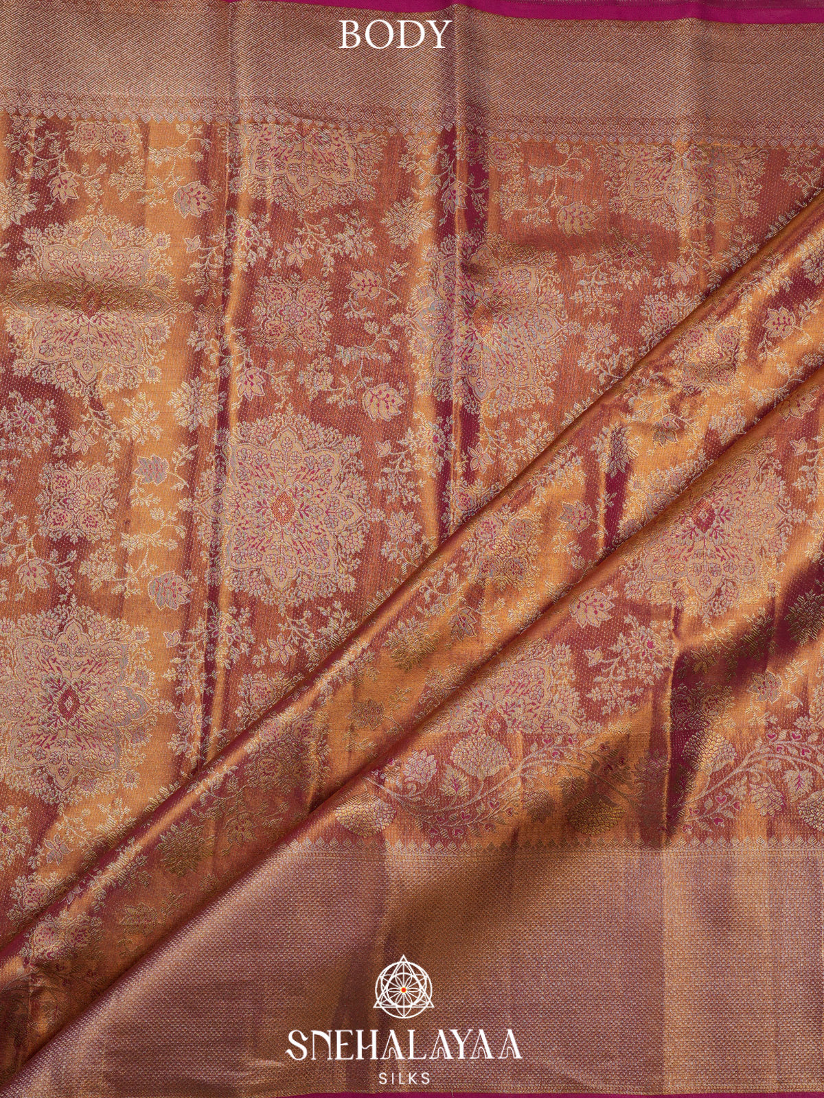Rose Pink Tissue Kanjivaram Silk Saree