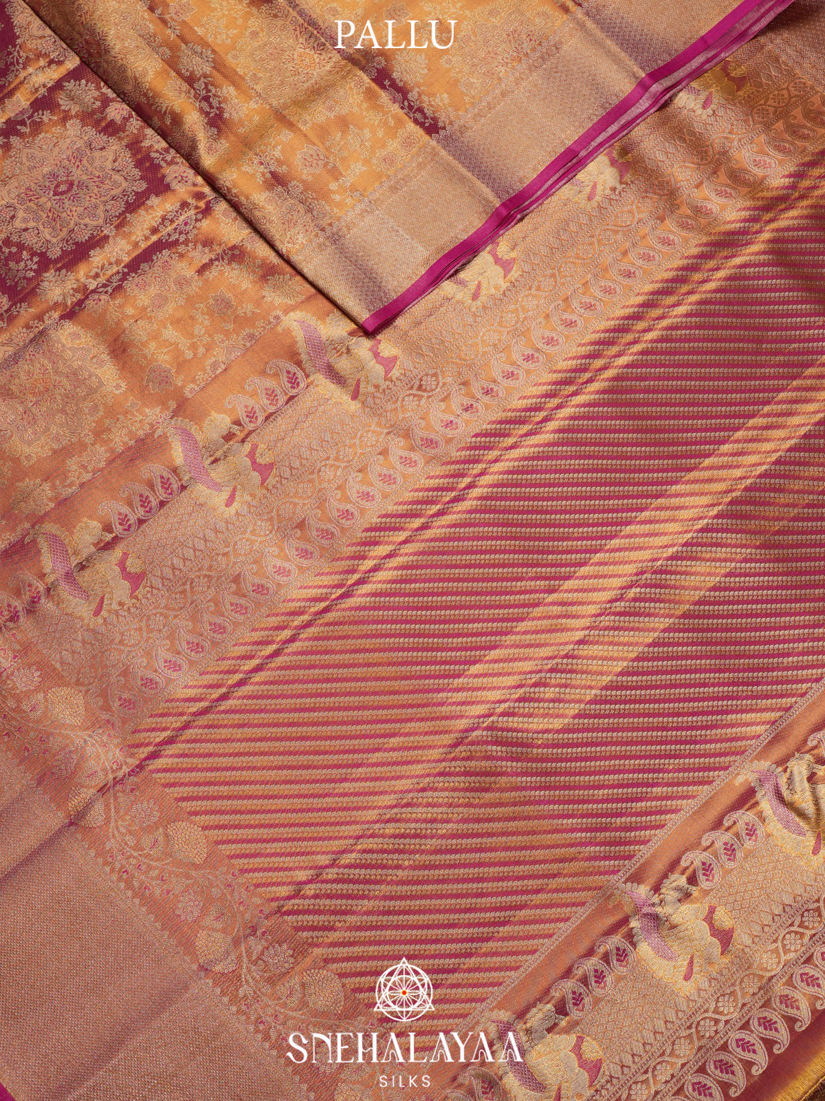 Rose Pink Tissue Kanjivaram Silk Saree