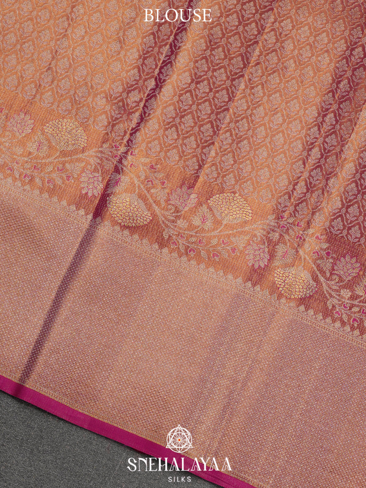 Rose Pink Tissue Kanjivaram Silk Saree