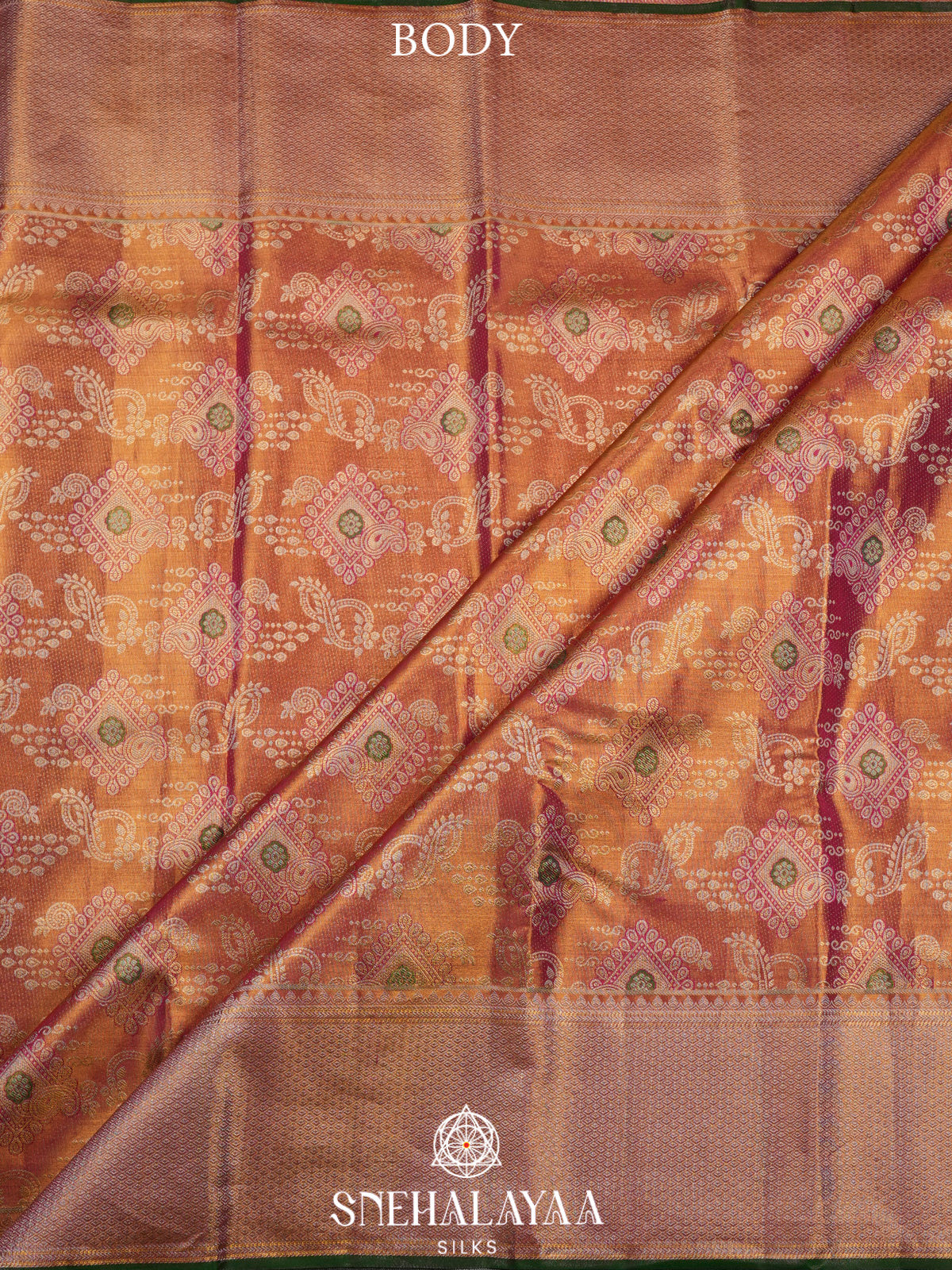 Rose Pink Tissue Kanjivaram Silk Saree