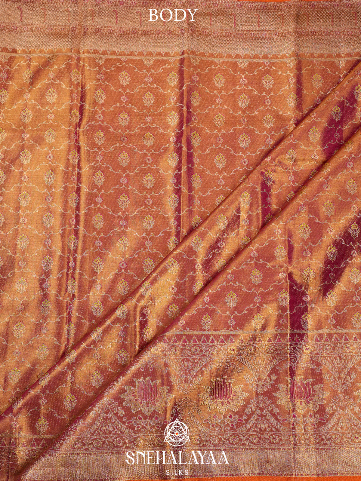 Rose Pink Tissue Kanjivaram Silk Saree