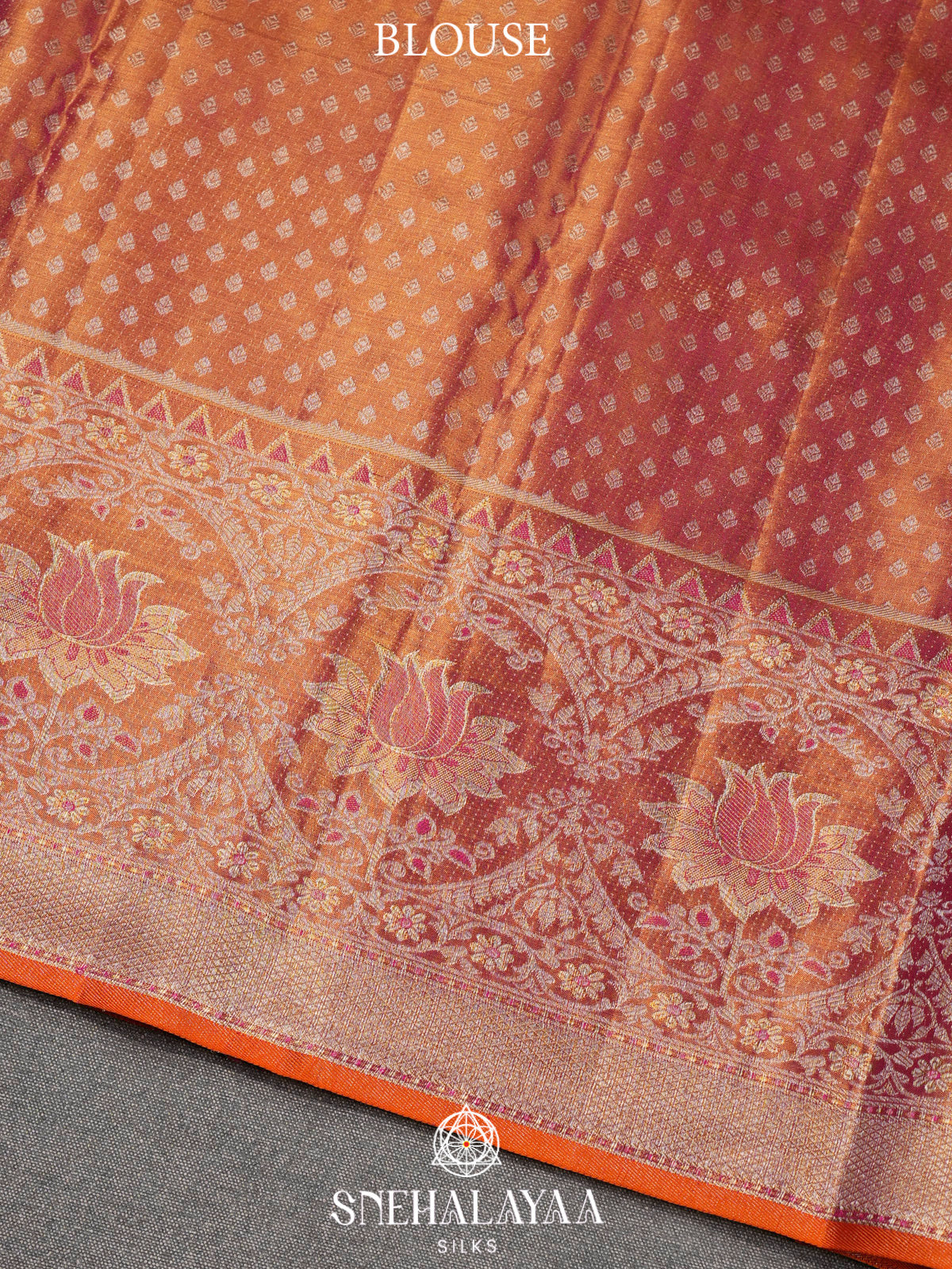 Rose Pink Tissue Kanjivaram Silk Saree