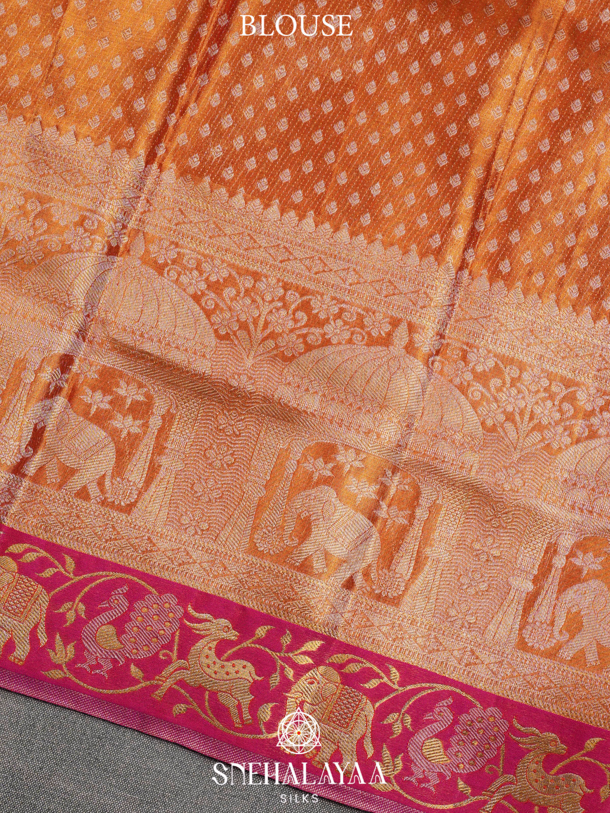 Peach Kanjivaram Silk Saree