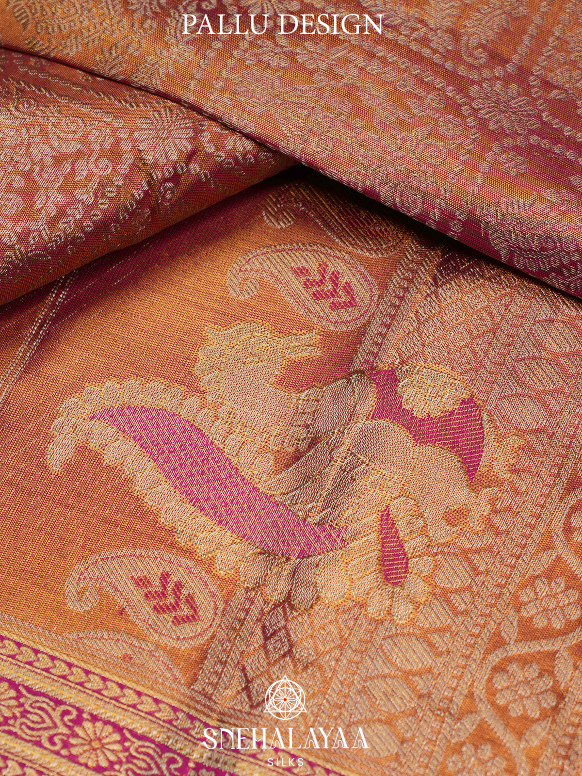 Peach Kanjivaram Silk Saree