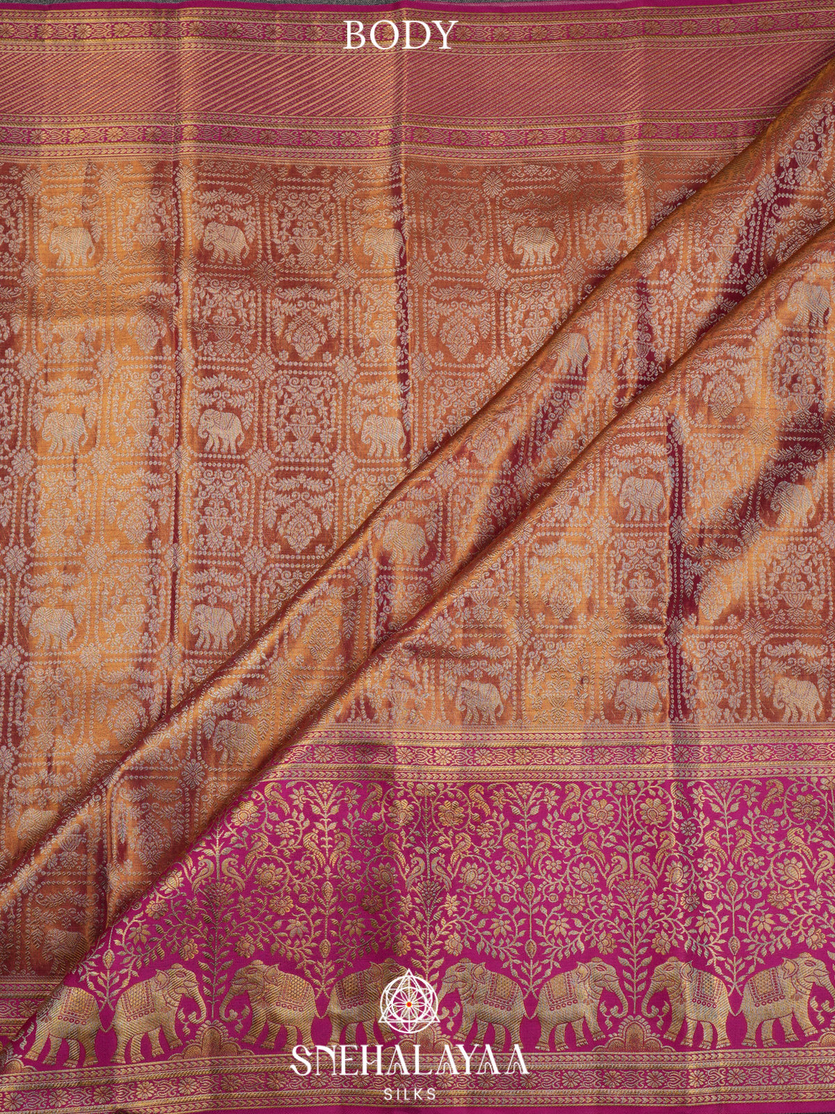 Peach Kanjivaram Silk Saree