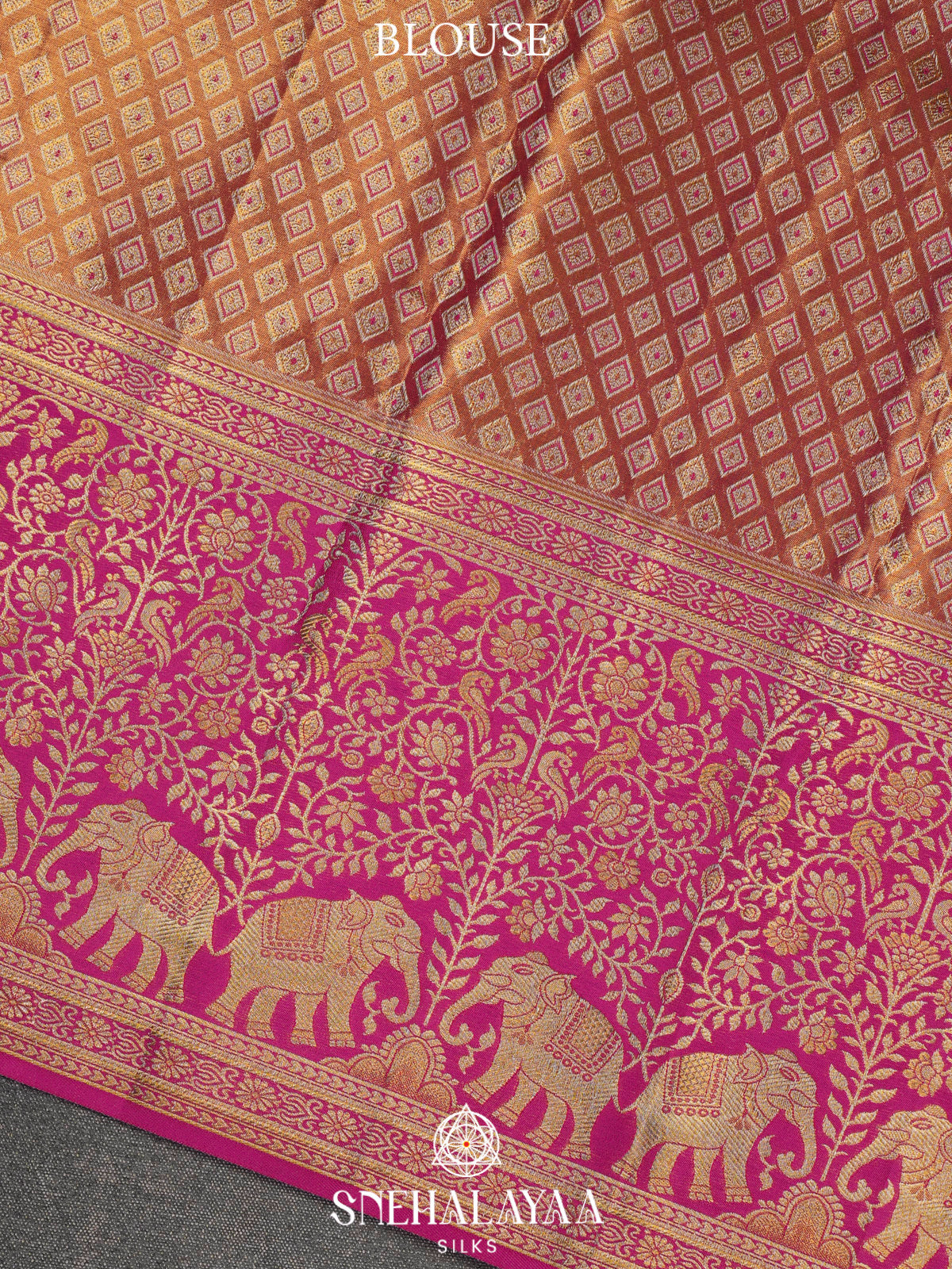 Peach Kanjivaram Silk Saree