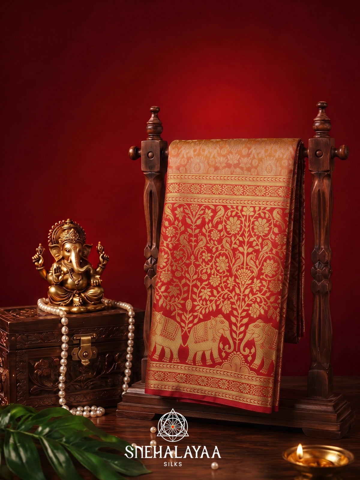 Orange Kanjivaram Silk Saree