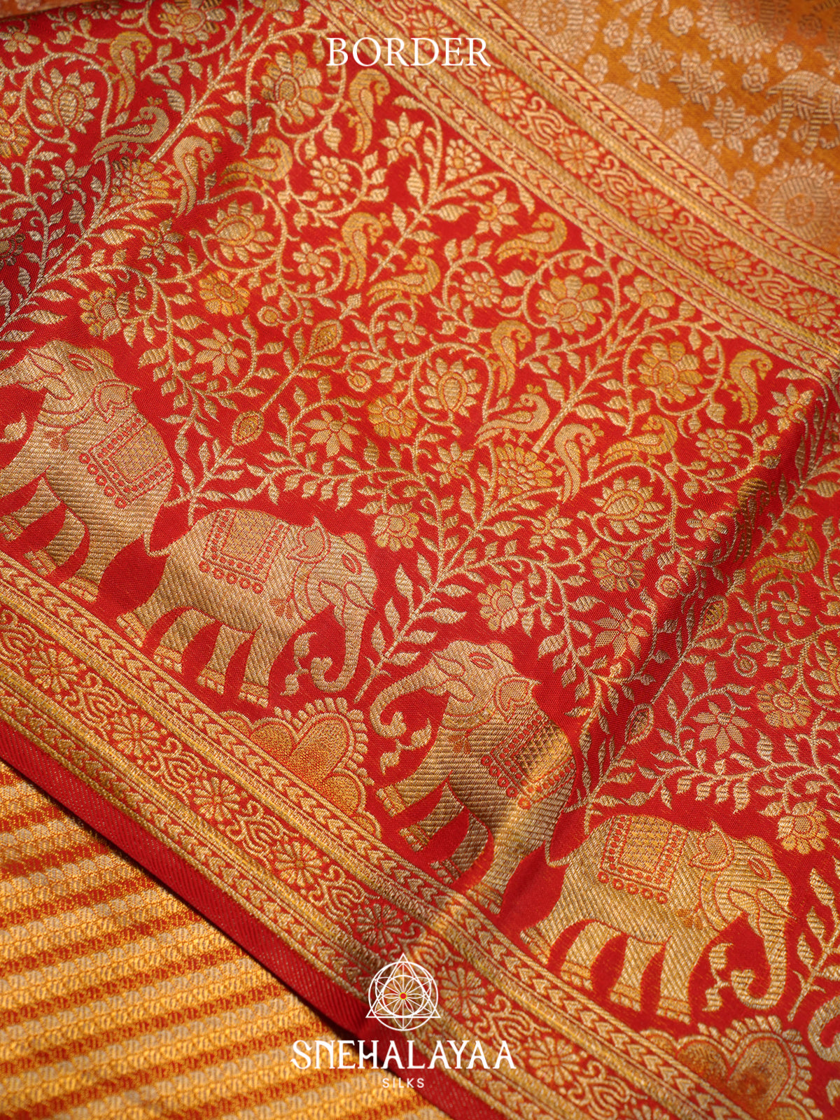 Orange Kanjivaram Silk Saree