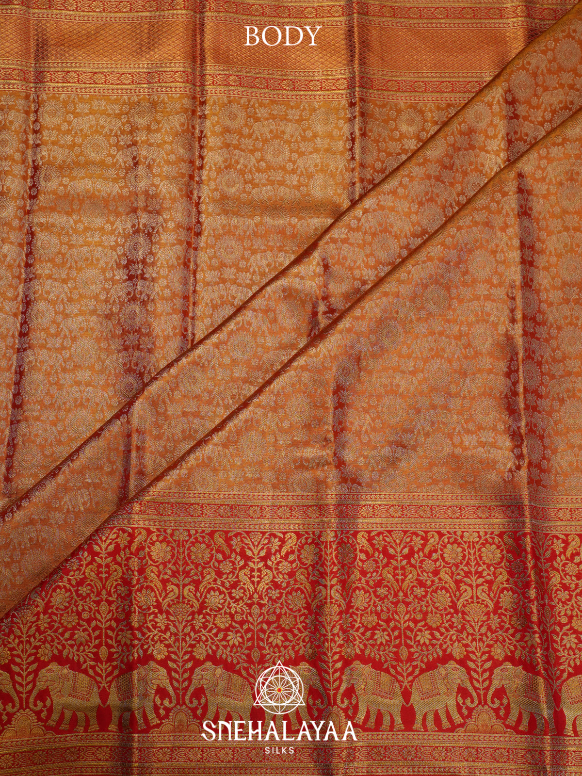 Orange Kanjivaram Silk Saree