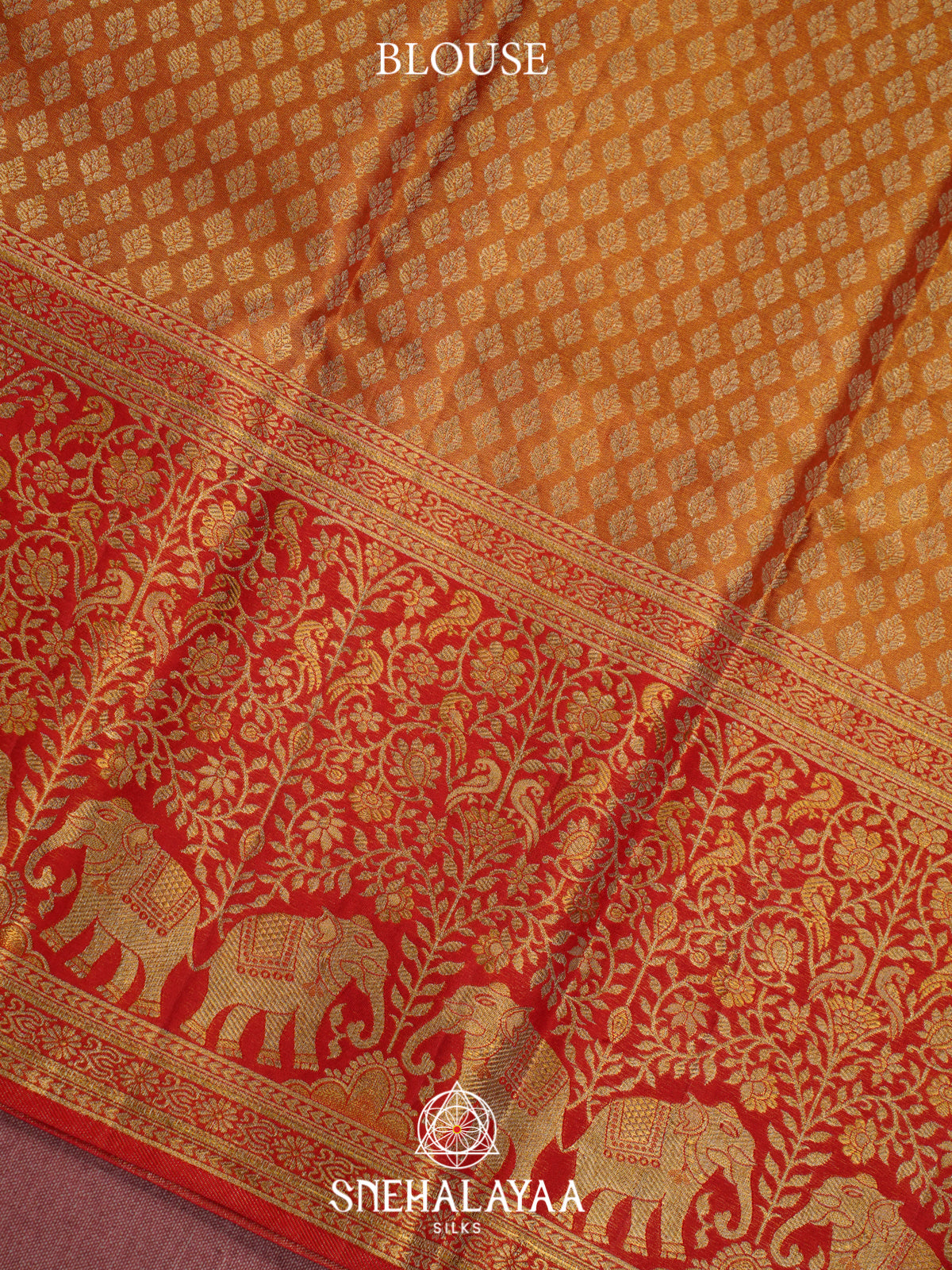 Orange Kanjivaram Silk Saree