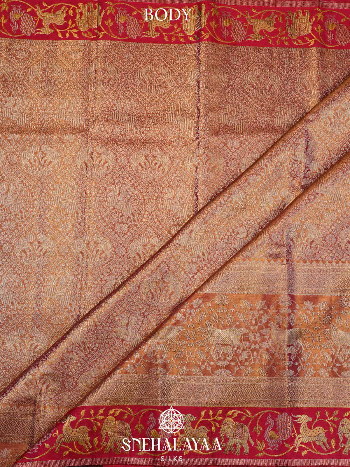 Peach Kanjivaram Silk Saree