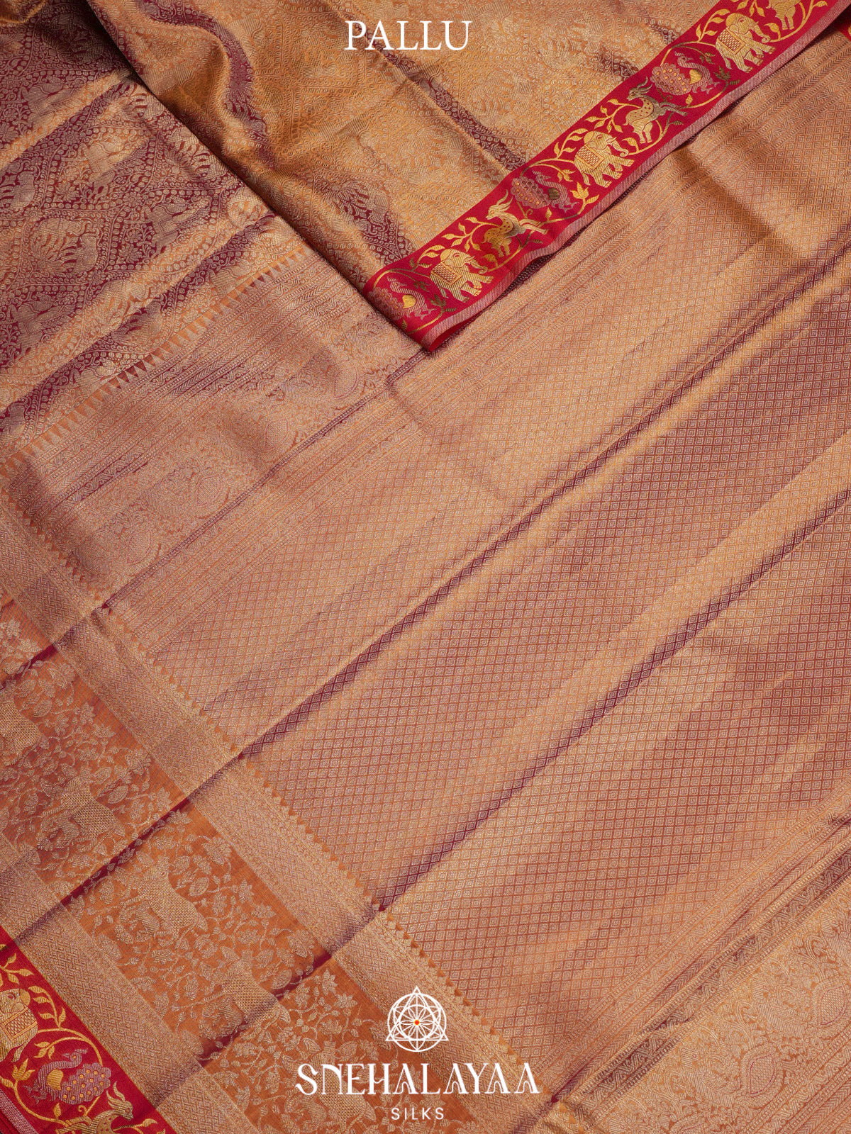 Peach Kanjivaram Silk Saree