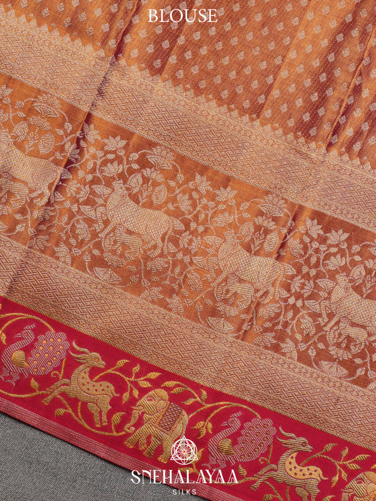 Peach Kanjivaram Silk Saree