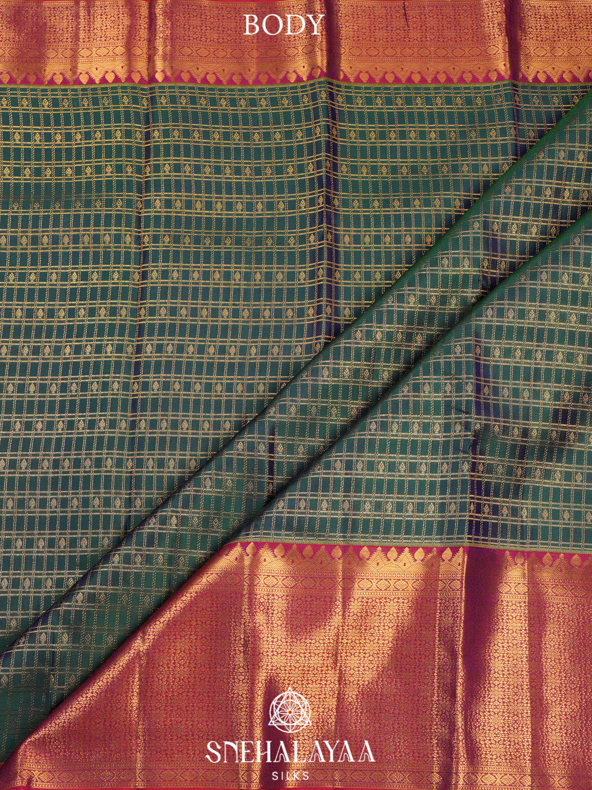 Forest Green Kanjivaram Silk Saree